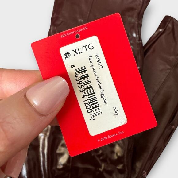 NEW SPANX red latex leggings XL TALL - Picture 4 of 8